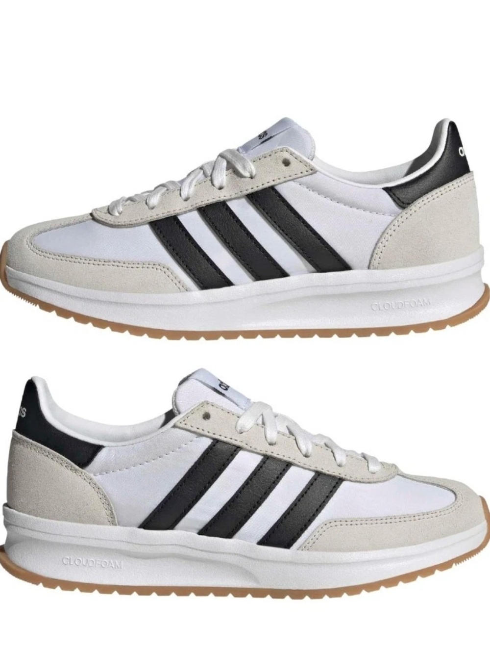 Adidas 70s 2.0 Sneakers Womens Size 5.5 White Black Gray Cloudfoam Comfort EUC